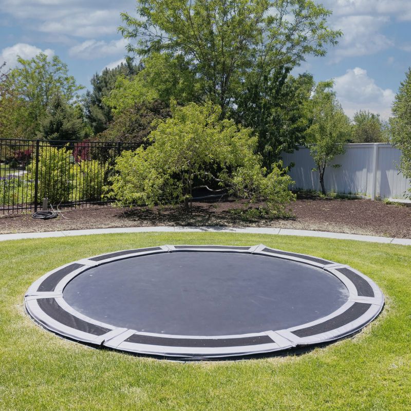 Happy Customer with Newly Assembled Trampoline